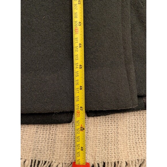 Albert Nipon Gold Label Wool/Cashmere Blend 14P Full Length Black Trench Coat - Picture 4 of 12